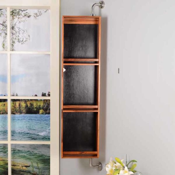 Buy cheap Wall Mounted Rotatable 3mm Mirror Pine Wooden Bathroom Storage from wholesalers