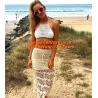 Buy cheap Women Knit Crochet Skirts Hollow Out Double Layer Long Skirt Women Midi Skirts Boho Beachw from wholesalers
