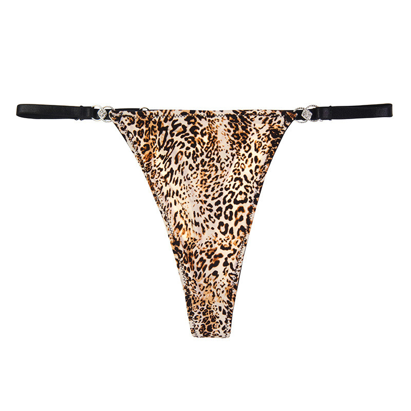 Sexy Womens Underwear G String Leopard Girls Low Waist Panties Slutty Thin Shine Belt Adjustable