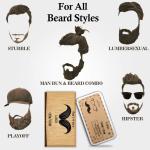Natural Men Beard Care Kit Includes Beard Oil 60ml / Beard Balm 2.82oz / Wooden