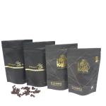 Matte Black Metallic Coffee Tea Bag Food Packaging Biodegradable Stand Up Pouch