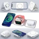 Short Circuit Protection 3 In 1 Wireless Charger 15W QI Magnetic For Smart Watch