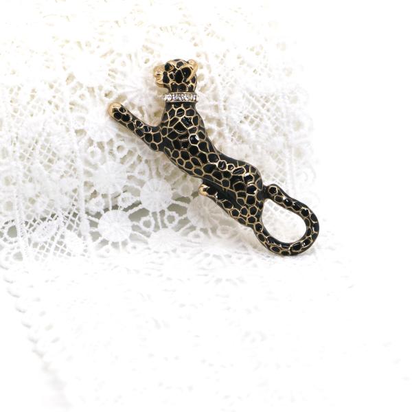 Buy cheap Copper Material Leopard Brooch Pin With Diamond 5.5cm Size OEM ODM from wholesalers