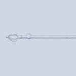 White Sliver 19mm Iron Curtain Rod Set Windows Steel Curtain Pole
