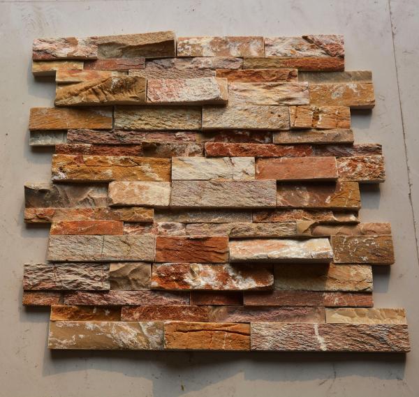 Buy cheap Natural Polished Wooden Vein Ledge Stone Wall Cladding 15mm Thickness from wholesalers