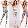 Buy cheap Custom Athletic Apparel Printing Floral Crop Top + Yoga Leggings Trousers from wholesalers