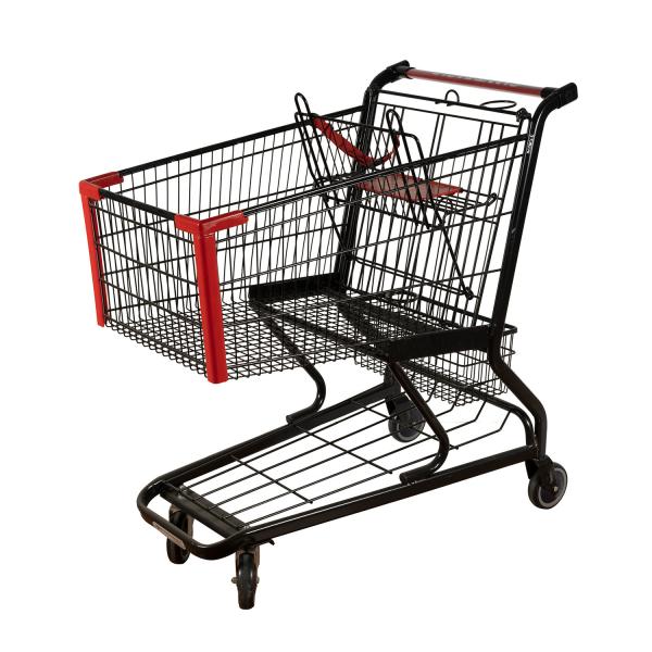 Buy cheap 125L Black Metal Lightweight Shopping Trolley grocery cart EN BS 1929 from wholesalers