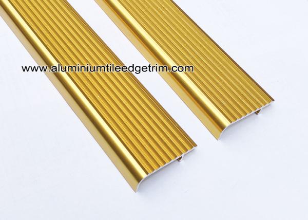 Buy cheap Embedding Aluminum Stair Edge / Edging With Shiny Golden 45mm x 15mm from wholesalers