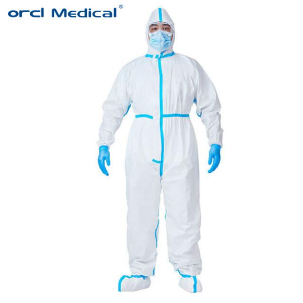 Buy cheap ISO 13688 EN14126 PPE White Protective Coverall Suit 185cm from wholesalers