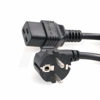 Buy cheap 3 Pin Power Cord Right Angle Euro Schuko Male to IEC320 C19 Female 16A 250V 6ft product