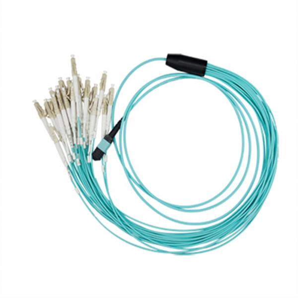Buy cheap 8 12 24 cores OM3 OM4 MPO MTP to LC breakout cable from wholesalers