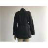 Buy cheap Black Military Coat Ladies Double Breasted Melton Coat With PU Piping TW55641 from wholesalers
