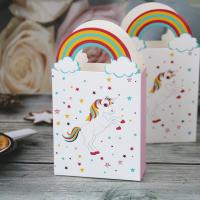 Buy cheap 8x3x14cm Pony Printed Cardboard Paper Gift Bags With Handles product