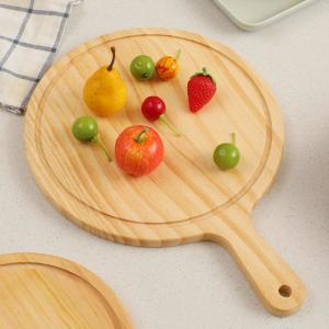 Wholesale 15x1.2cm Round Kitchenaid Bamboo Butcher Block Cutting Board Pizza Tray With Handle from china suppliers