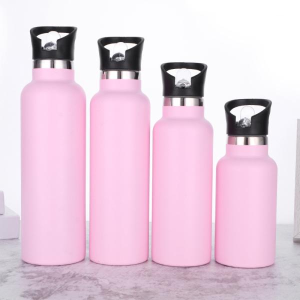 Buy cheap Portable Sports Water Bottle 600ml Double Layer Insulated Stainless Steel Cup Black For Fitness Outdoor Activities from wholesalers