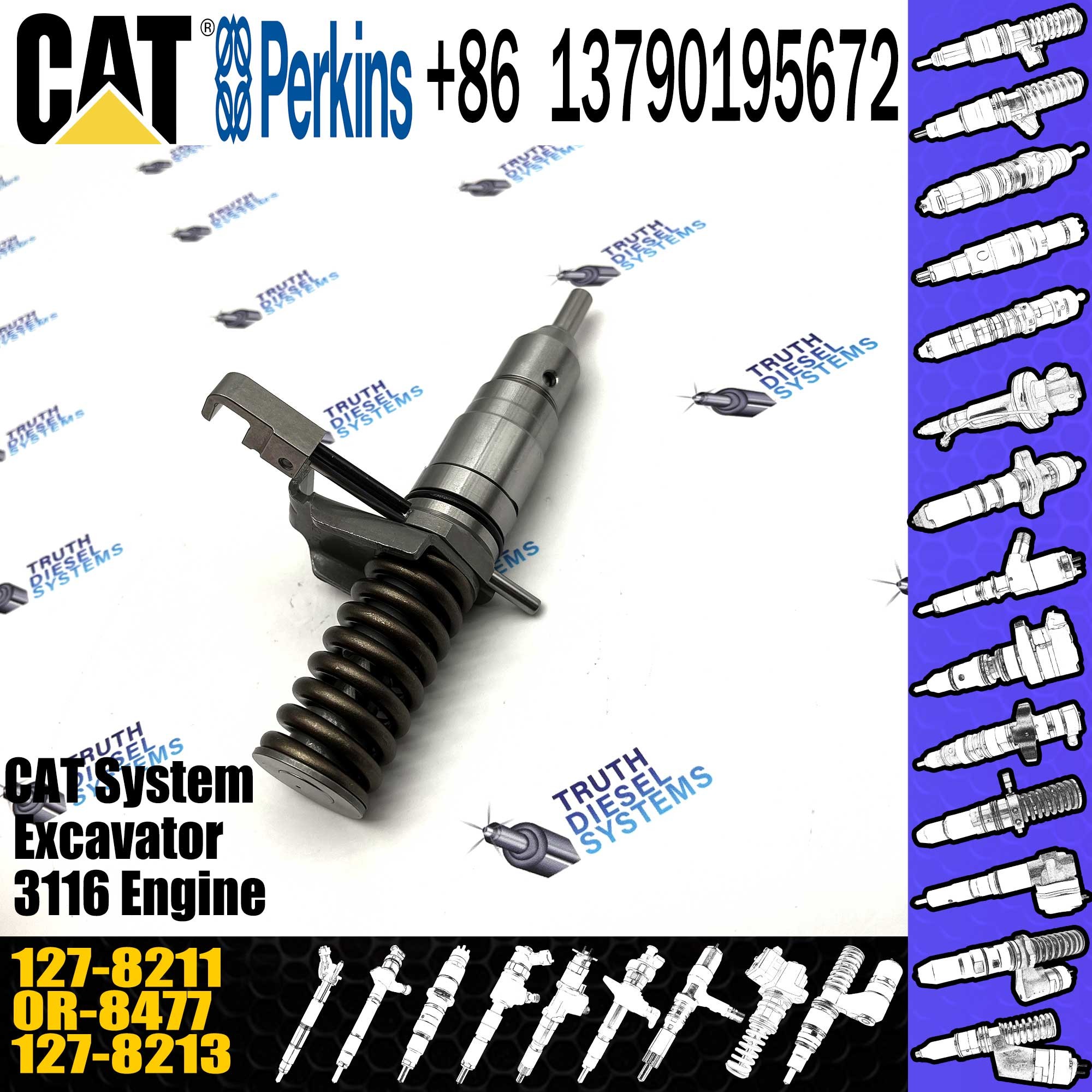 diesel fuel injector 127 8211 nozzle fuel injector 127-8211 for diesel engine 3114/3116/3126