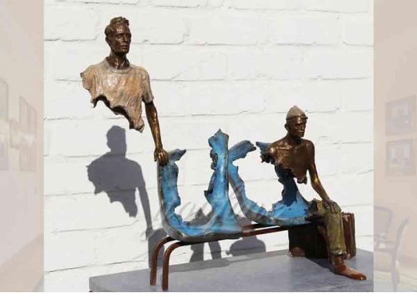Buy cheap Life Size Casting Finish Traveler Bronze Sculpture For Garden , Bruno Catalano Sculpture from wholesalers