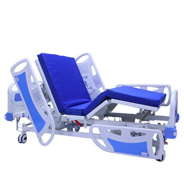 Buy cheap Stainless Steel Multifunction Adjustable Medical Equipment 3 Cranks Manual Foldable ICU Hospital Bed from wholesalers