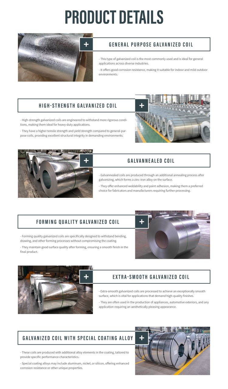 Hot Rolled High Carbon Z225 SGCC 0.12mm Galvanized Steel Coils Deal with Coating Z181-Z275