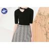 Buy cheap Hollow Half Sleeves Womens Knit Pullover Sweater Buckle Neck Tape For Spring Season from wholesalers