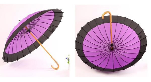 Buy cheap 24 Ribs RPET Pongee Automatic Wooden Shaft Umbrella from wholesalers
