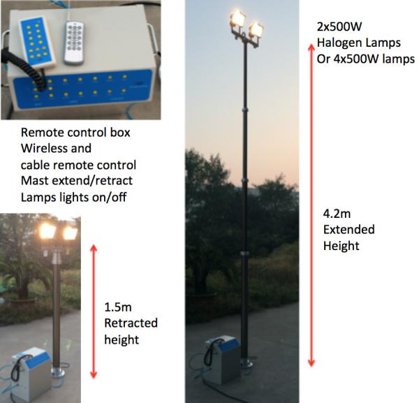Buy cheap 4.2m lighting tower/ pneumatic lighting masts/ remote control lighting tower from wholesalers