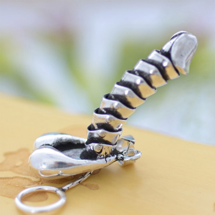 Sterling Silver Movable Pendant Necklace for Men Funny Gift (XH048492W)