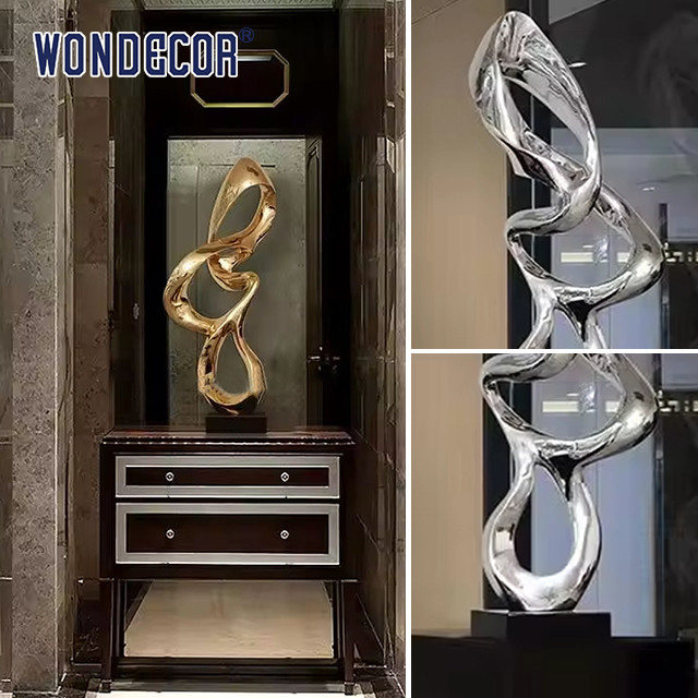 Customized Indoor Stainless Steel Abstract Sculpture Metal Art Decoration Creative