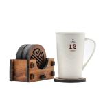 Polished Home Decor Walnut Wood Coasters Wood Drink Coasters With Holder