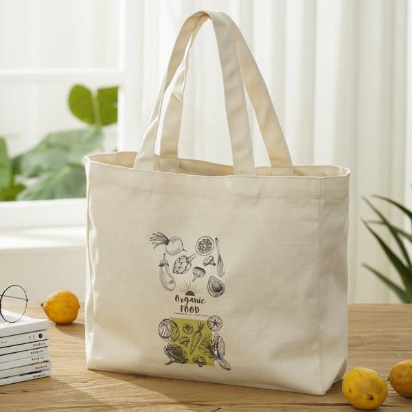Buy cheap Fashion Ladies Beige Cotton Canvas Tote Bag with Custom Printed Logo from wholesalers