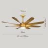 Buy cheap 60 Inch ABS 8 Blade Luxury Modern Nordic Ceiling Fan , BLDC LED Ceiling Fan With Light from wholesalers