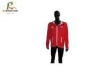 Red Cotton Zipper Up Hooded Sweatshirt Jacket Mens Custom Embroidering