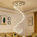 Modern Long Staircase Crystal Chandelier Lighting Indoor Lighting Hanging Luster