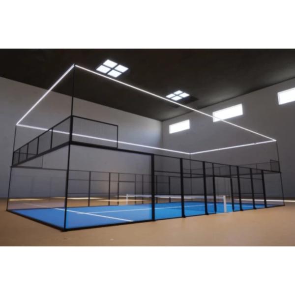 Buy cheap Panoramic Padel Fields Ground Tennis Court Standard Size 10*20m Customized Blue Tennis Court For Sports Facilities / Schools from wholesalers