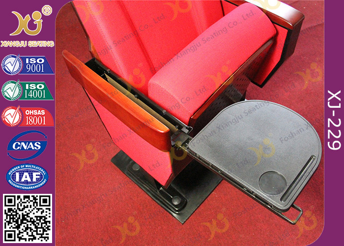 ABS PP Plastic Writing Table Auditorium Chairs With Folding Soft Seat Pad