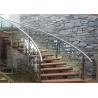 Buy cheap Wooden Treads Curved Staircase Building Curved Stairs With Laminated Tempered Glass Railing from wholesalers