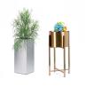 Buy cheap Luxury gold indoor small flower pot with stand removable from wholesalers