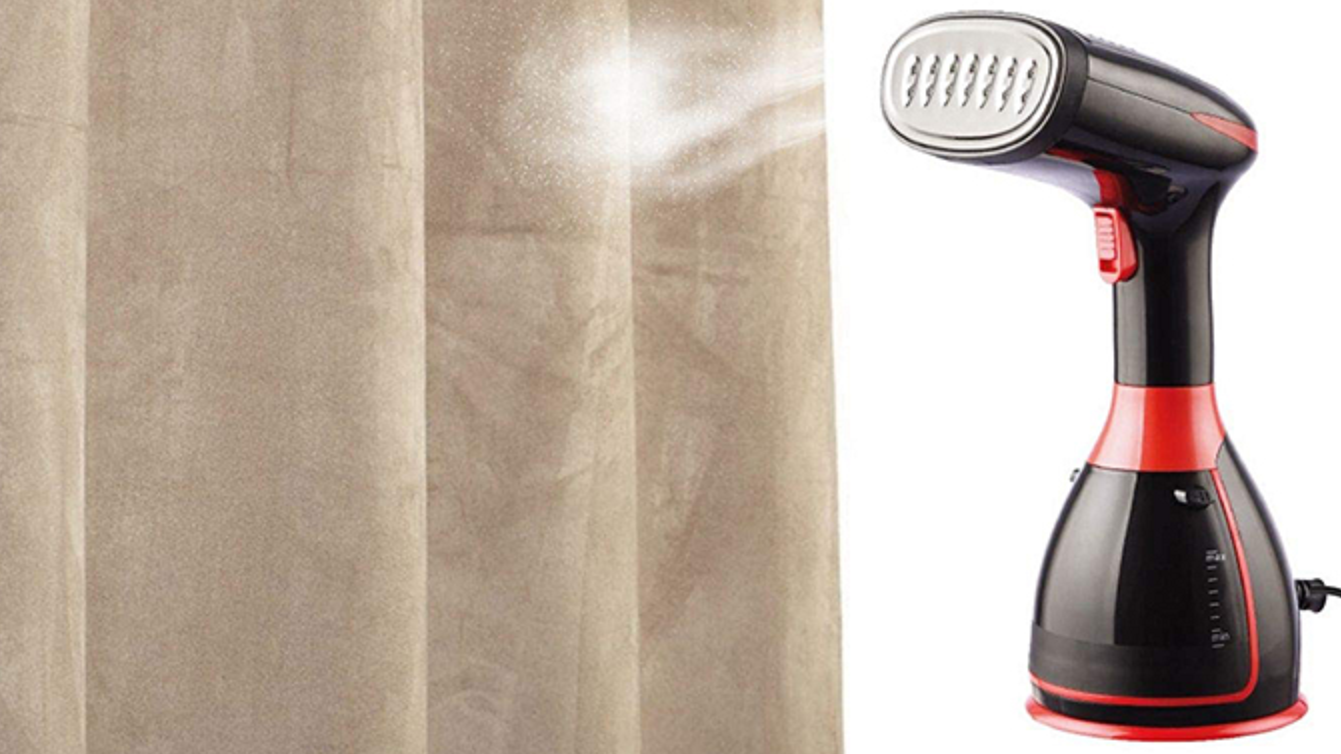 Yellow Travel Portable Handheld Clothes Garment Steamer Support No