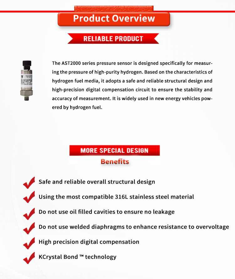 5VDC Excitation UNIVO Industrial Pressure Transducers for Measuring Gases and Liquids