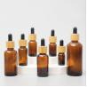 Buy cheap Glossy Amber Color Bamboo Essential Oil Glass Dropper Bottle Wood Cap Glass Cosmetic Containers from wholesalers