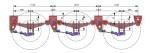 3 Axle Heavy Duty Trailer Suspension 200MM 48 Tons 90mm Red ODM