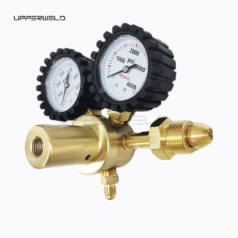 Brass Nitrogen Regulator 0-600PSI CGA580 Inlet Connection Gas Pressure Gauge for HVAC Purging