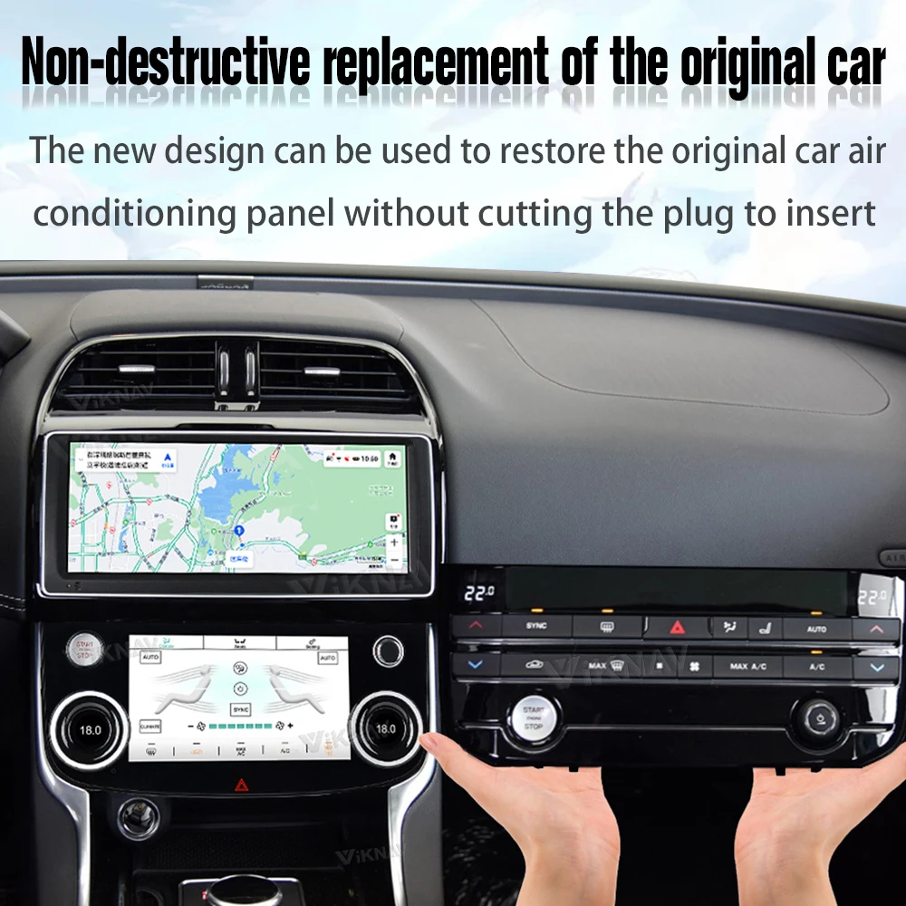 AC Panel for Jaguar XE XF (2015-2020) 10inch LCD Climate Control Screen with Conditioning Temperature Control Knobs
