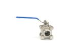 Manual 3 Piece Stainless Steel Ball Valve , Handy Sanitary Ball Valves