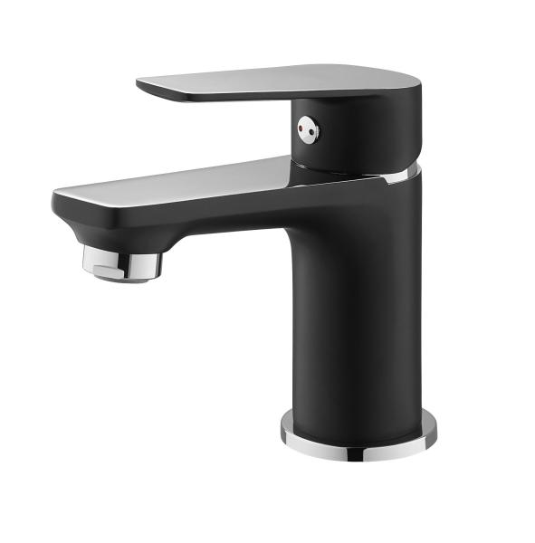 Buy cheap Single Lever Wash Basin Faucet Cold and Hot Water Available Black and chrome from wholesalers
