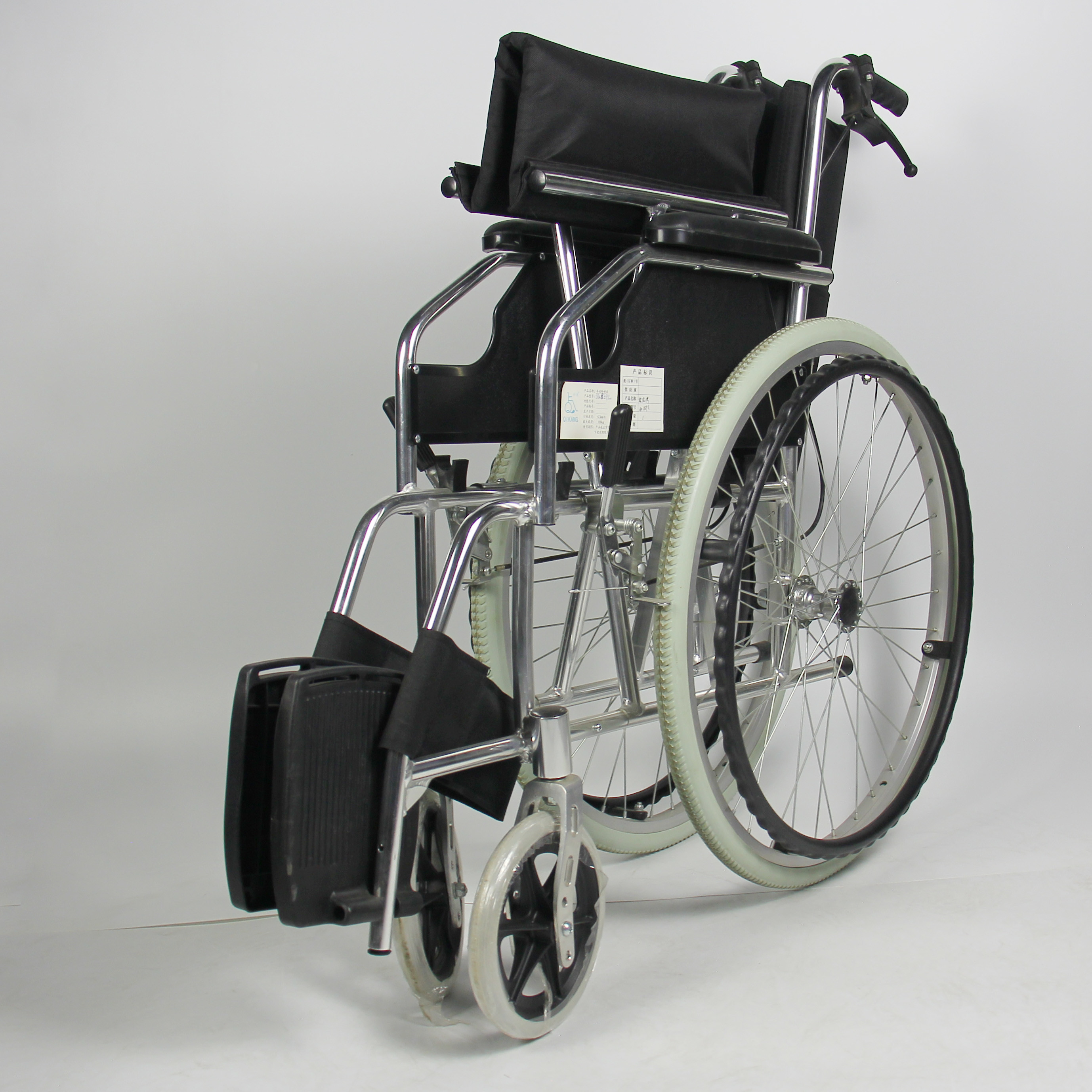 Fixed Armrest Aluminum Manual Wheelchair United Break Mag Solid Wheels