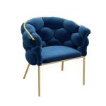 Metal Artist Dressing Table Chair Gold Makeup Blue Gray Velvet