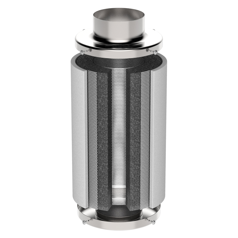 Stainless Steel Hydroponics Indoor Plants Carbon Air Filter for 4-12 Inch Grow Tents
