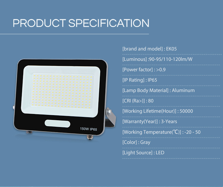Outdoor Whosale Price 20w 30w 50w 100w 150w 200w 300w Floodlight IP67 Aluminum Housing AC220-240v Flood LED Lighting