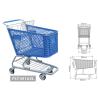 Buy cheap plastic trolley ,supermarket basket with wheels,plastic shopping trolley baskets from wholesalers